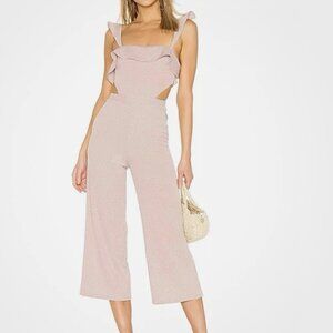 Ale By Alessandra Jumpsuit Size Large Gingham Plaid Red White Pockets Womens